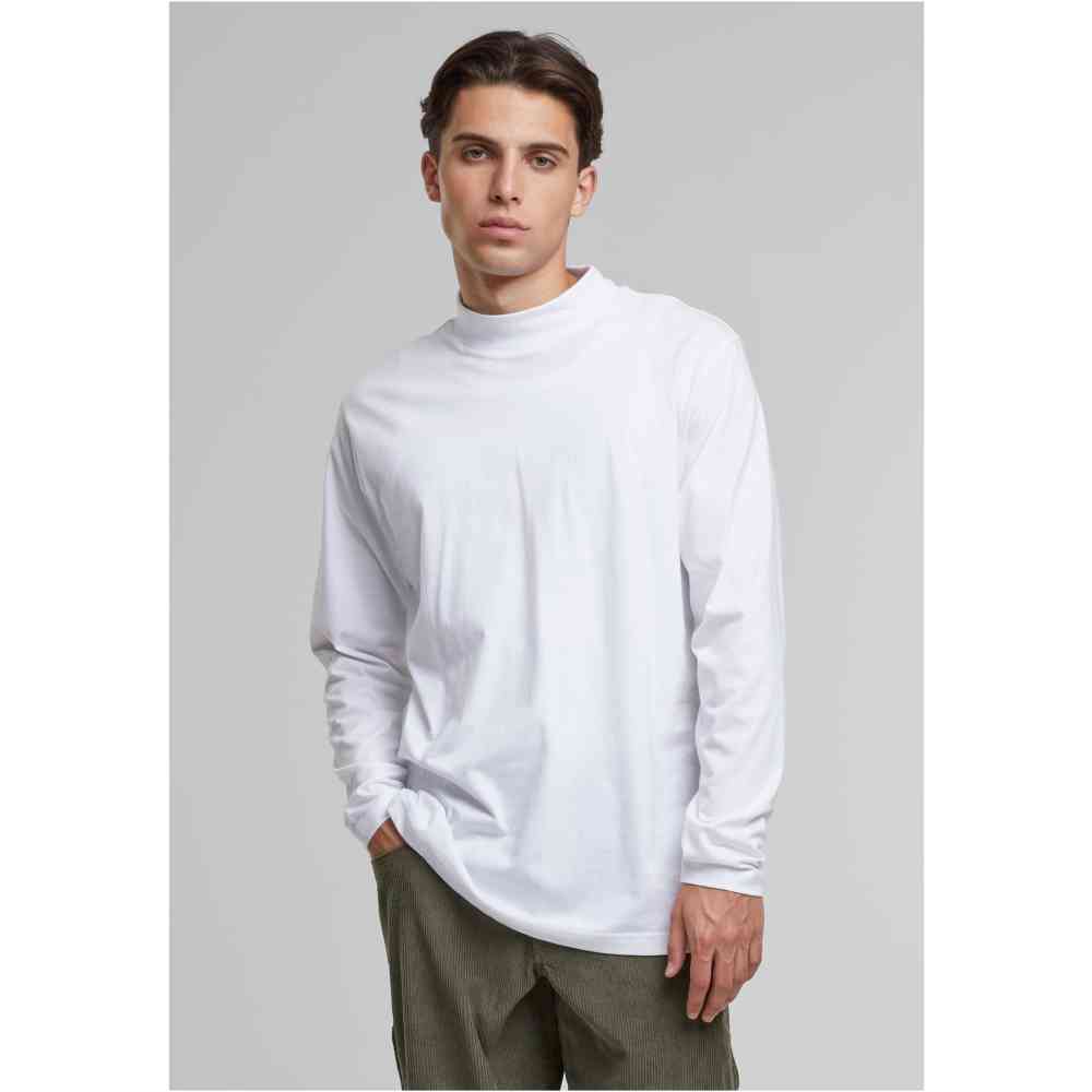 Urban Classics - Mock Neck Longsleeve shirt - Wit
